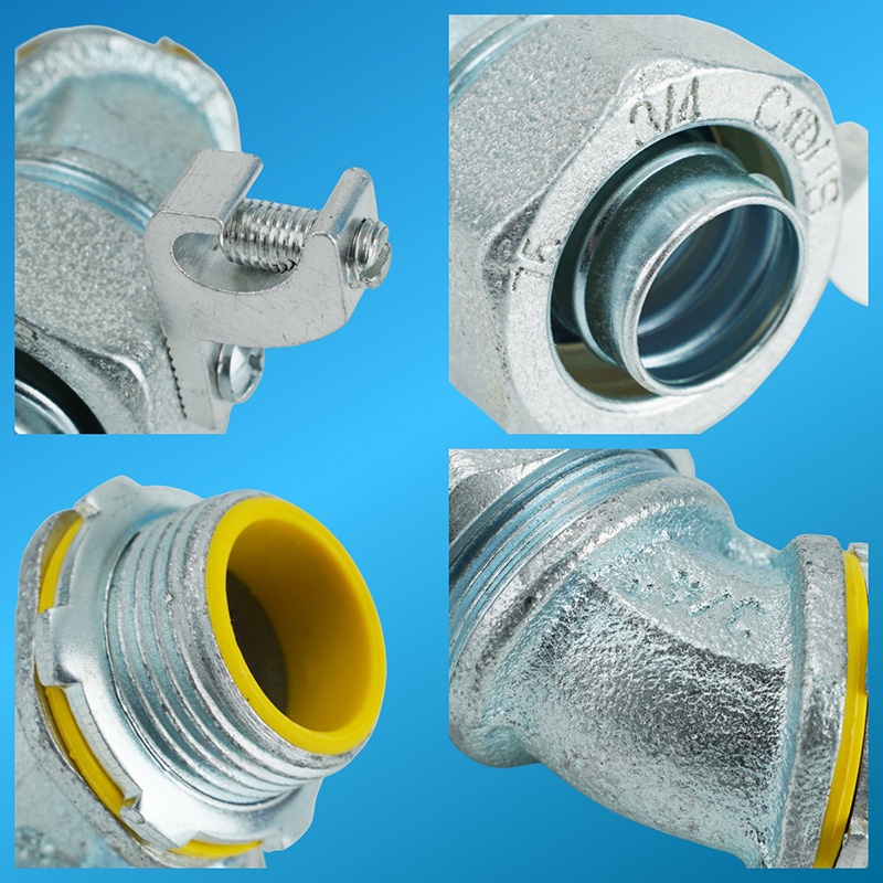 Malleable iron liquidtight connector 45 degree with aluminum lug details.jpg